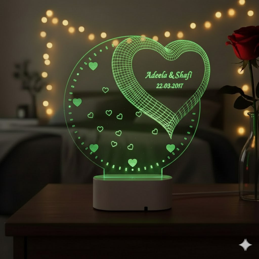 Heart Illusion Led Lamp for Birthday Gift