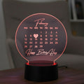 Birthday Calendar Led Lamp