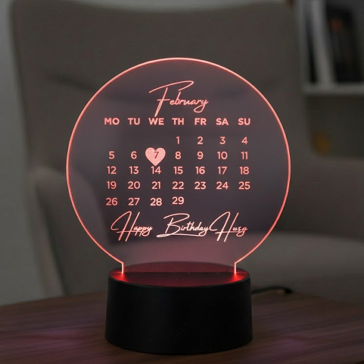 Birthday Calendar Led Lamp