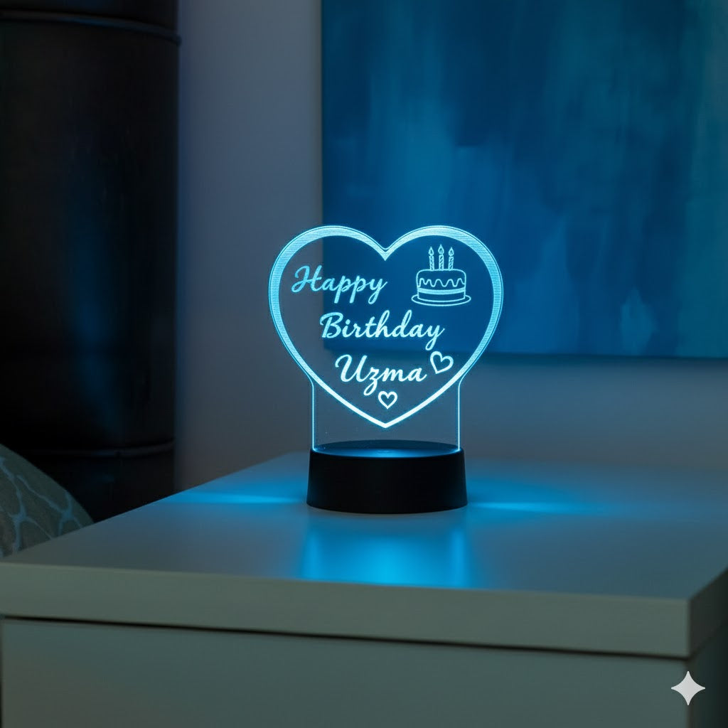 Heart Shape Birthday Led Lamp