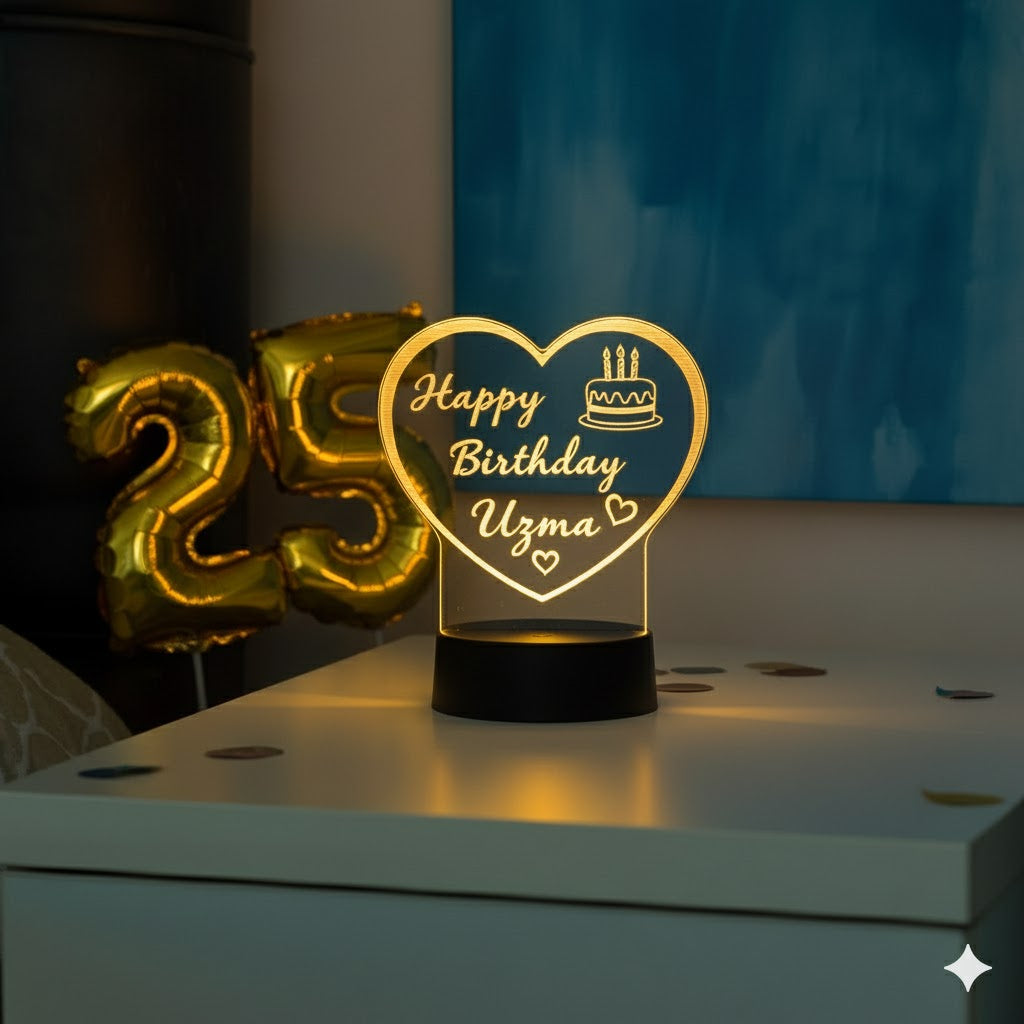 Heart Shape Birthday Led Lamp